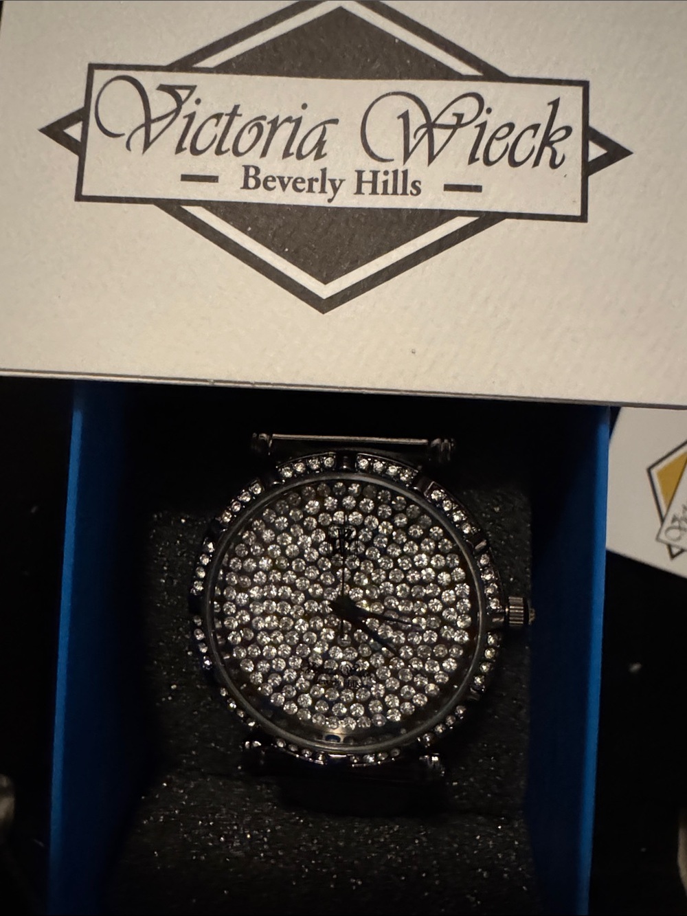 Victoria Wieck Black Crystal Pavé Bracelet Watch